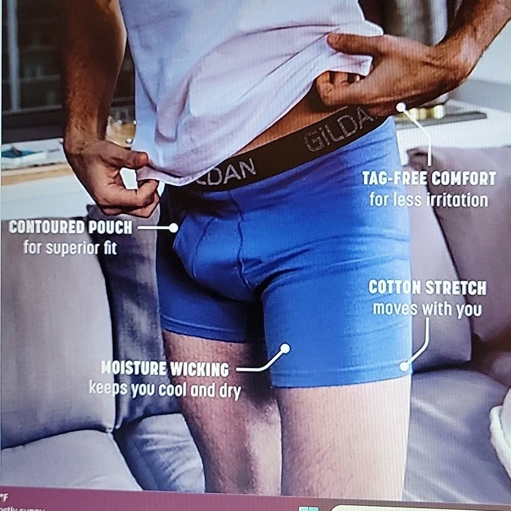 Gildan Men's Boxer Briefs 100% cotton stretch 5 pair multipack Black Medium NEW…